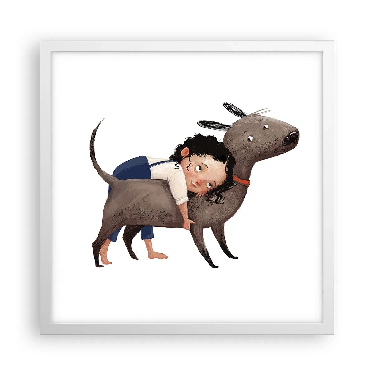 Plakat i hvid ramme - Bedste venner - 40x40 cm