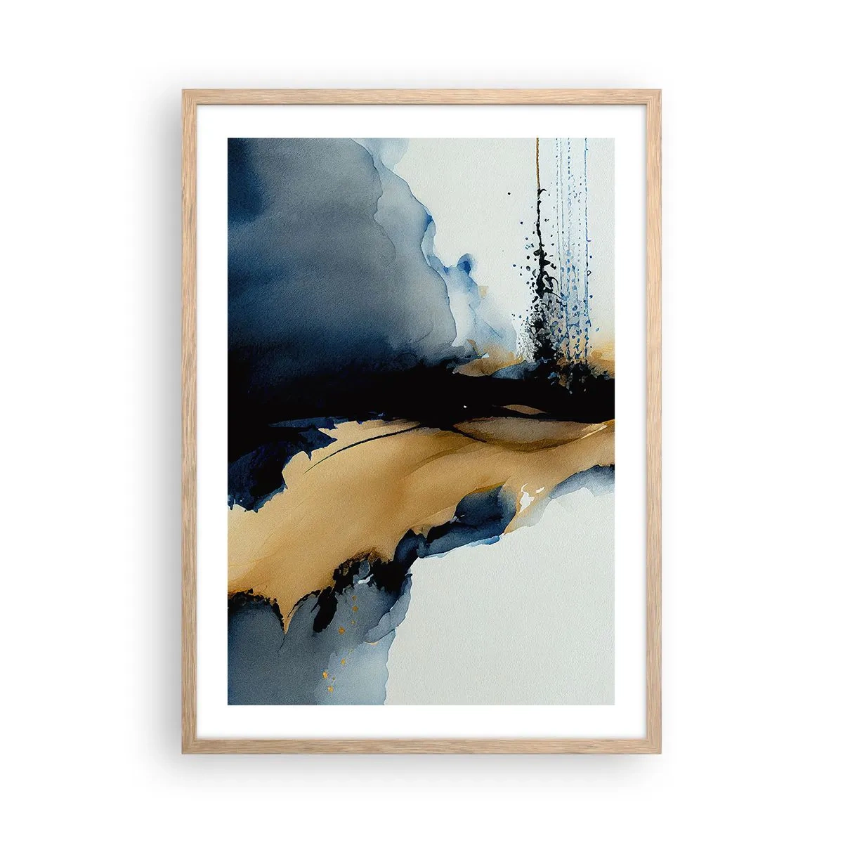 Plakat i ramme af lyst egetræ - Bag sløret - 50x70 cm
