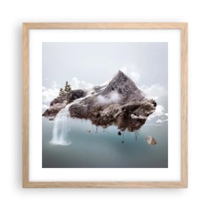 Plakat i ramme af lyst egetræ - Set gennem en surrealists øjne - 40x40 cm