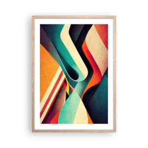 Plakat i ramme af lyst egetræ - Intens komposition - 50x70 cm