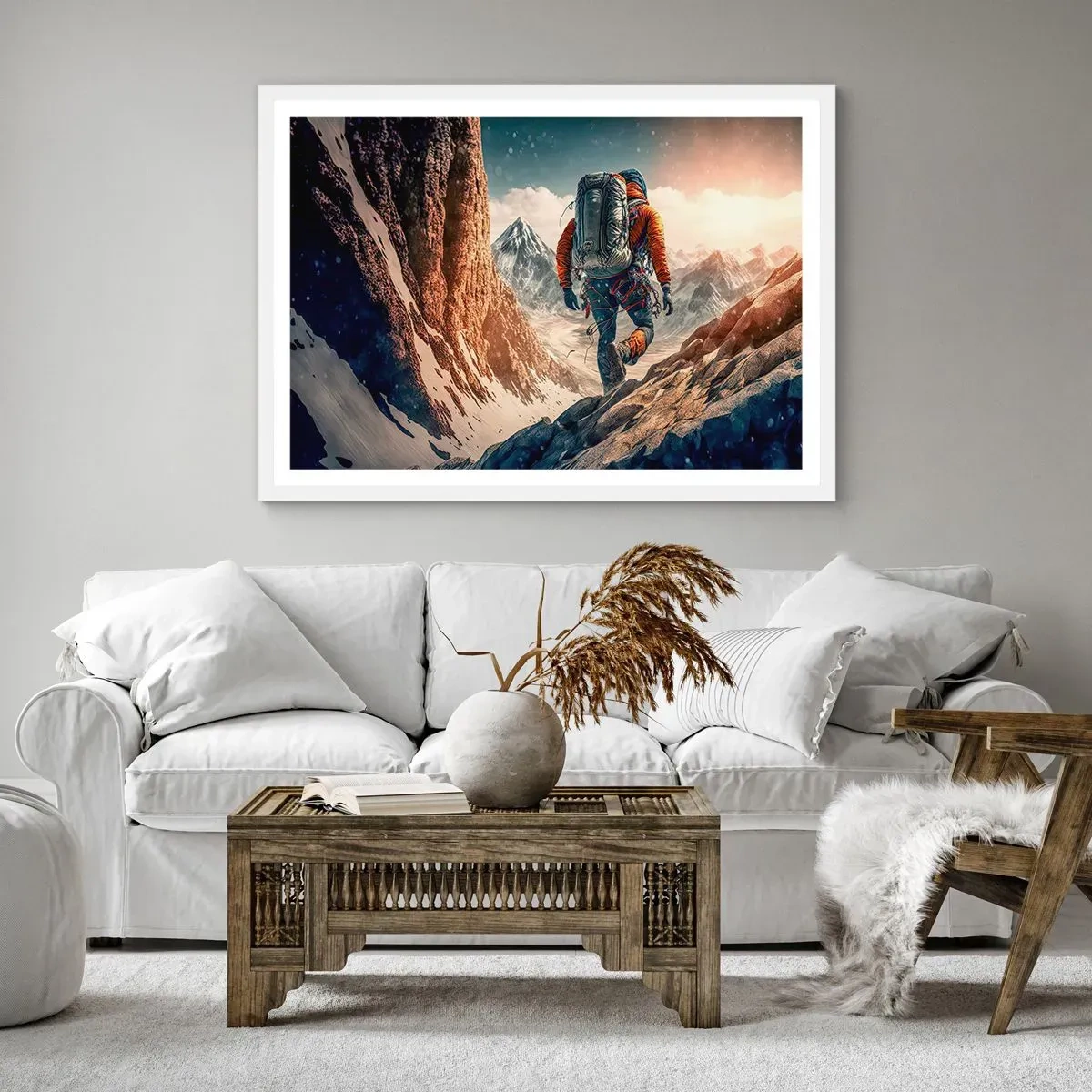 Plakat i hvid ramme - Ensom kriger - 40x30 cm