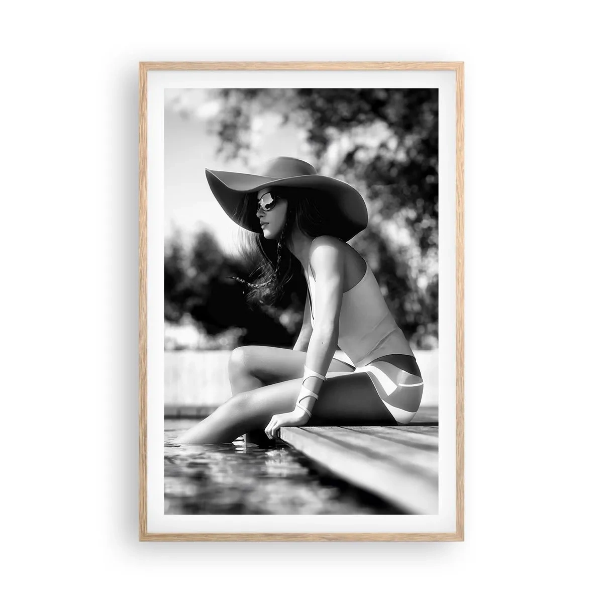 Plakat i ramme af lyst egetræ - Sommerdrøm - 61x91 cm