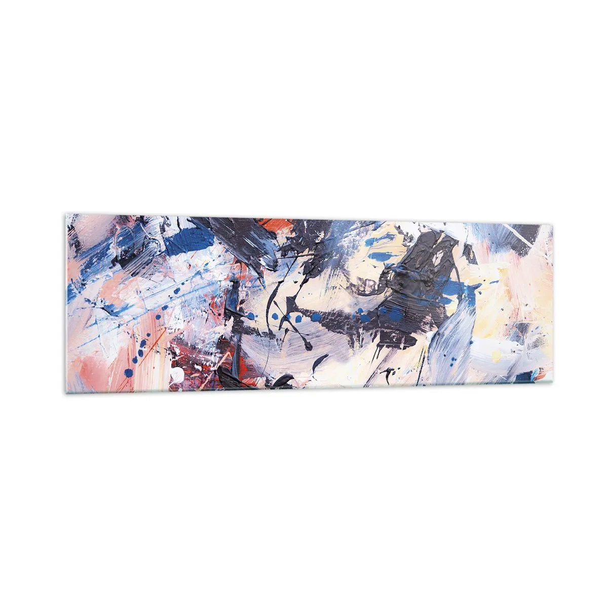 Billede på glas - Abstraktionens vanvittige dans - 160x50 cm