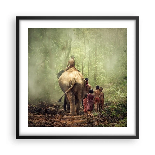 Plakat i sort ramme - Den nye Junglebog - 50x50 cm