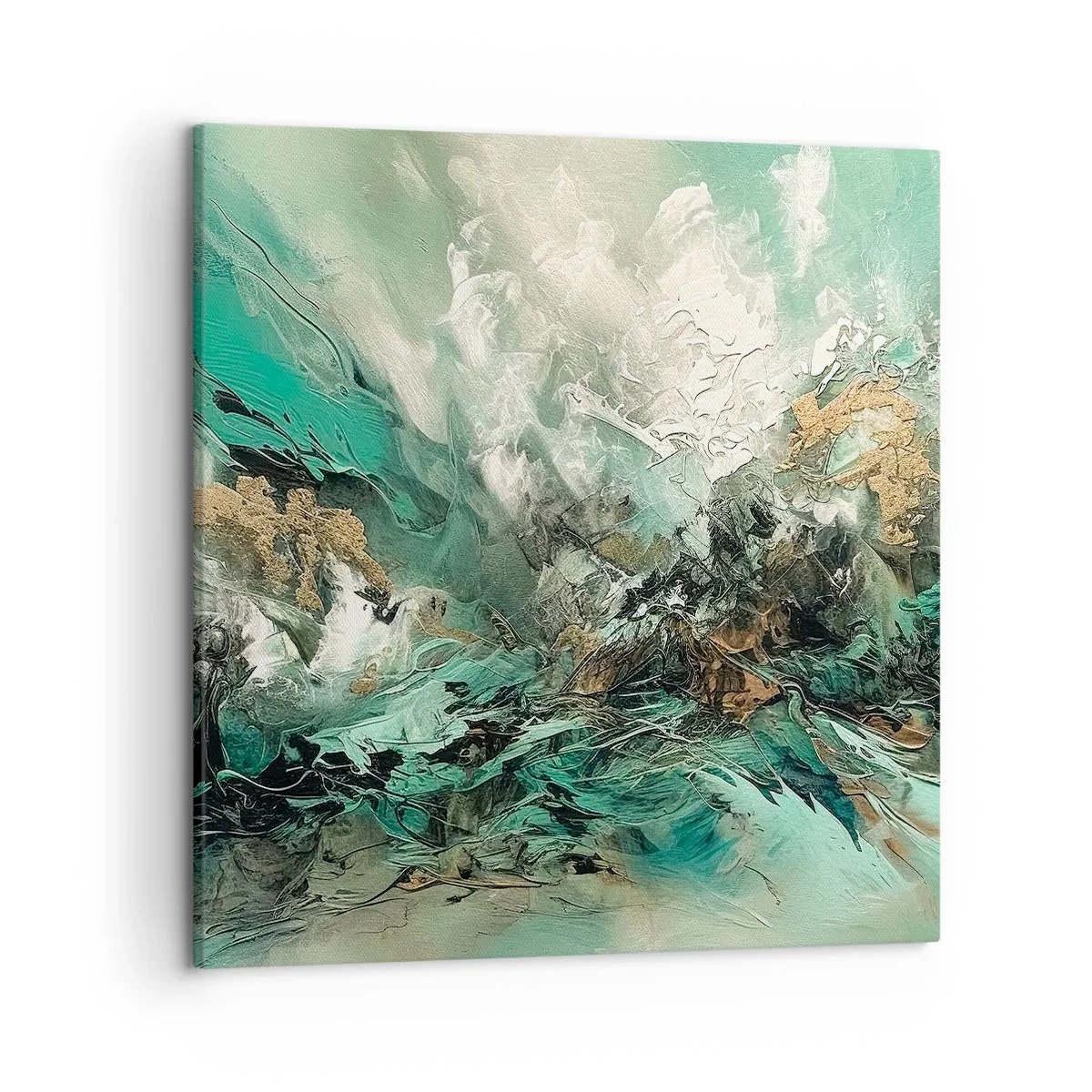 Lærredstryk - Billede på lærred - Smaragdsort byld - 50x50 cm