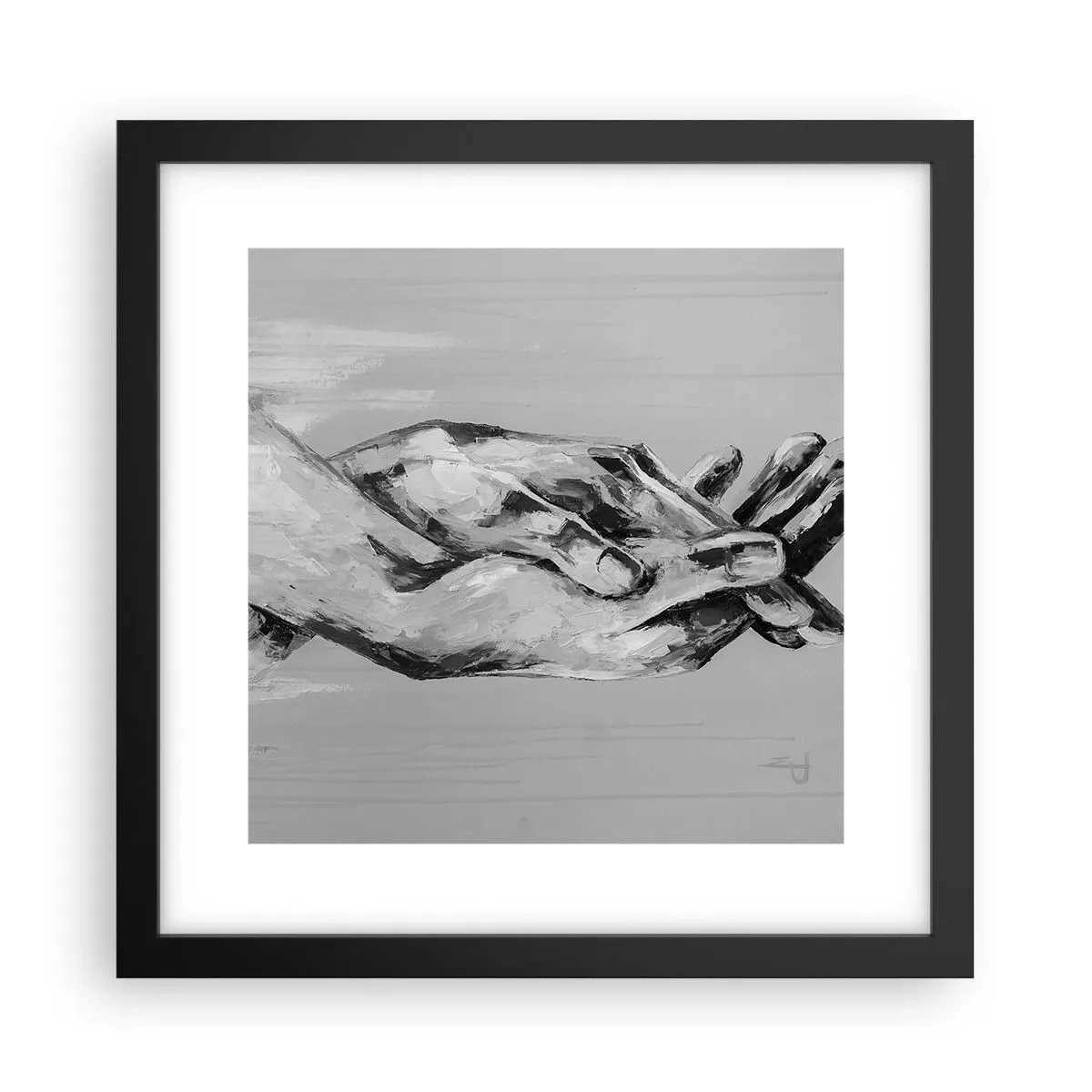 Plakat i sort ramme - Begyndelsen ... - 30x30 cm