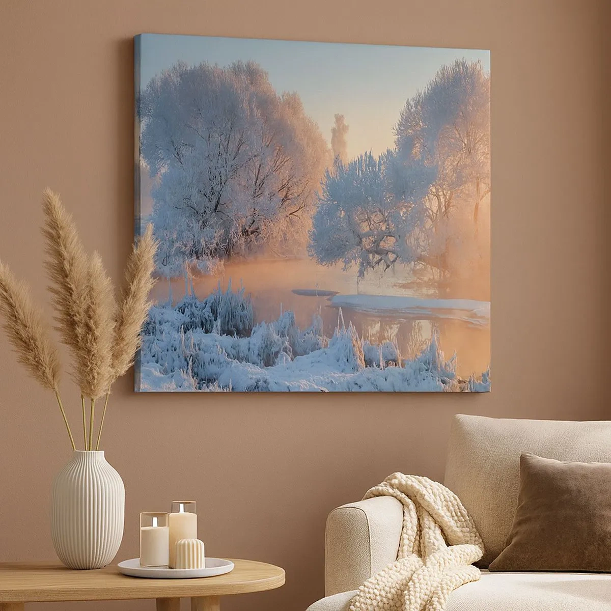 Lærredstryk - Billede på lærred - Alt lyser i solskinnende krystal - 30x30 cm