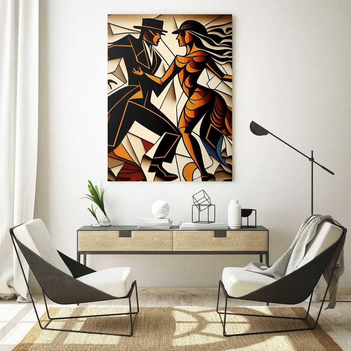 Billede på glas - Dans af lidenskab og passion - 70x100 cm