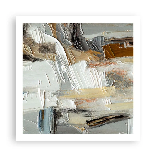 Plakat - Farverige lagdelinger - 60x60 cm