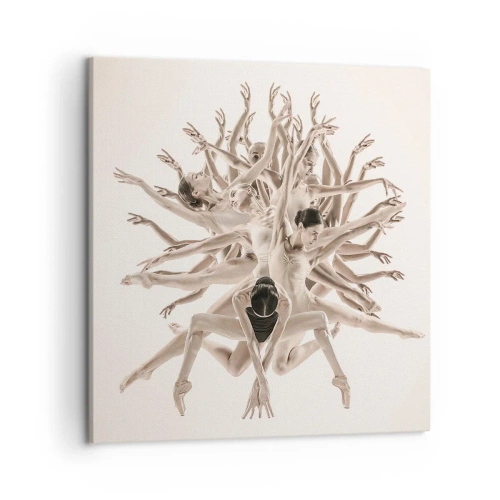 Lærredstryk - Billede på lærred - Blomstrende i dans - 50x50 cm