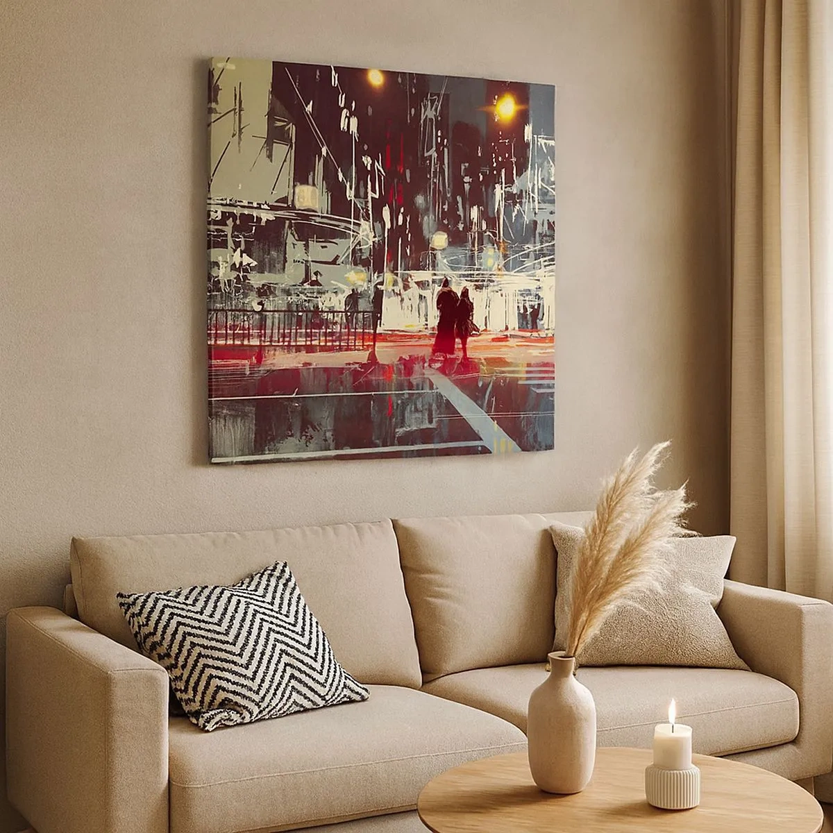 Lærredstryk - Billede på lærred - En storbyoverfart - 30x30 cm