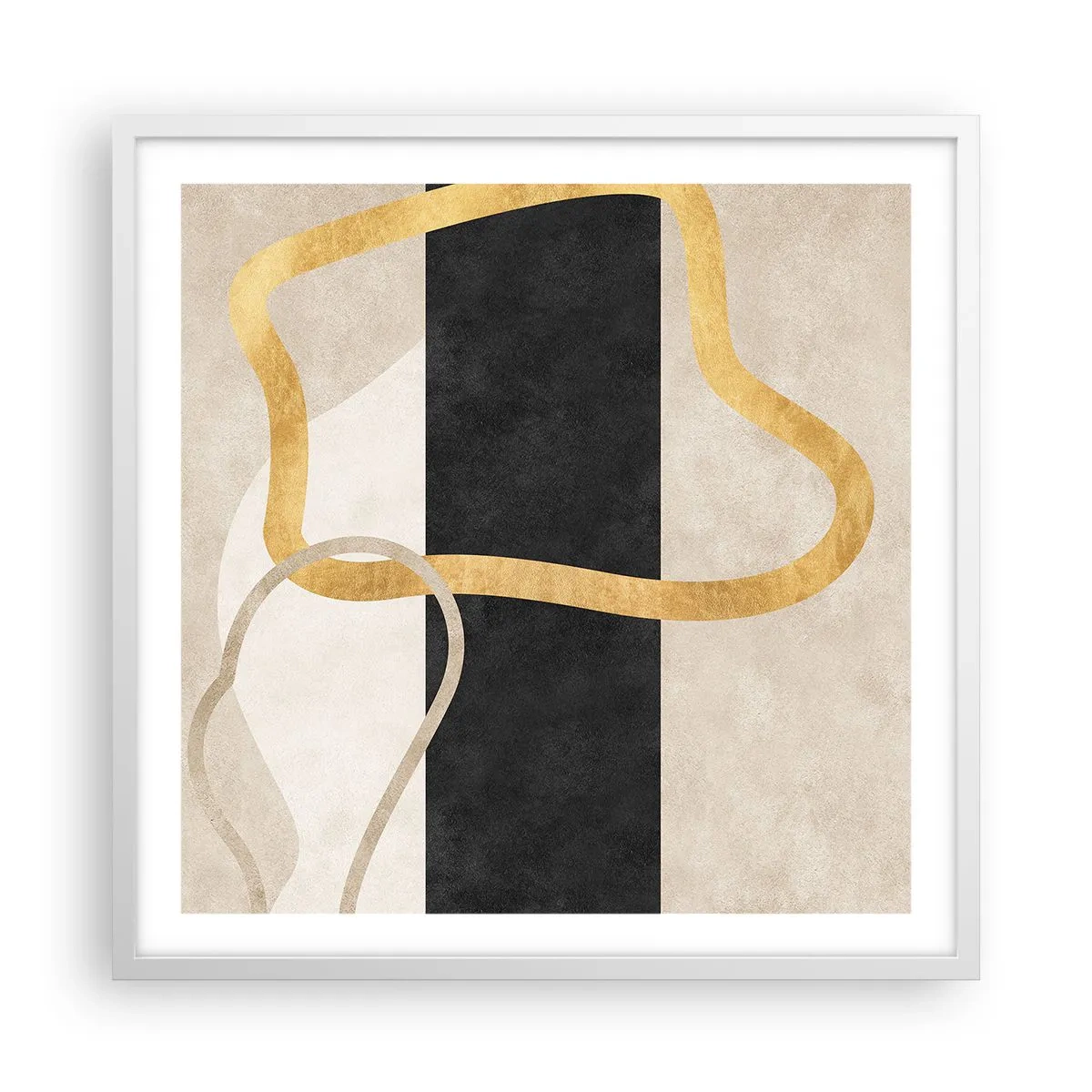Plakat i hvid ramme - Sløjfeformede former - 60x60 cm
