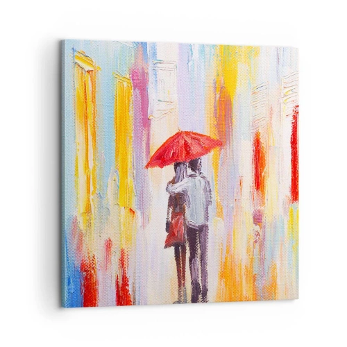 Lærredstryk - Billede på lærred - Lad det regne mere - 60x60 cm