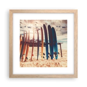 Plakat i ramme af lyst egetræ - Godnat, indtil i morgen - 30x30 cm