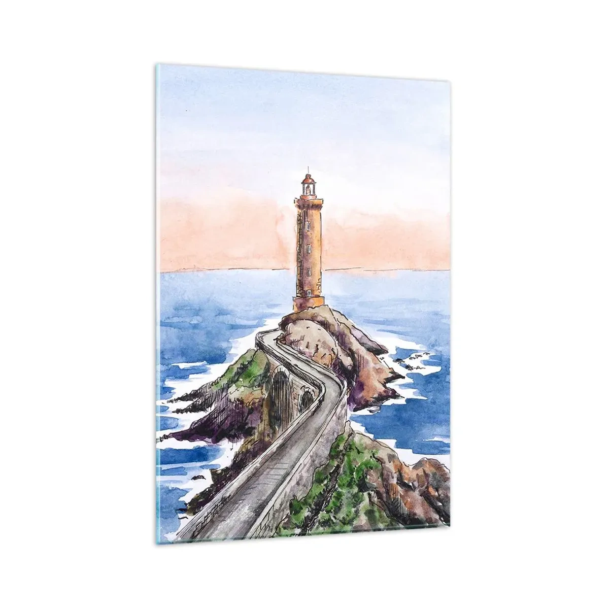 Billede på glas - Med front mod havet - 80x120 cm