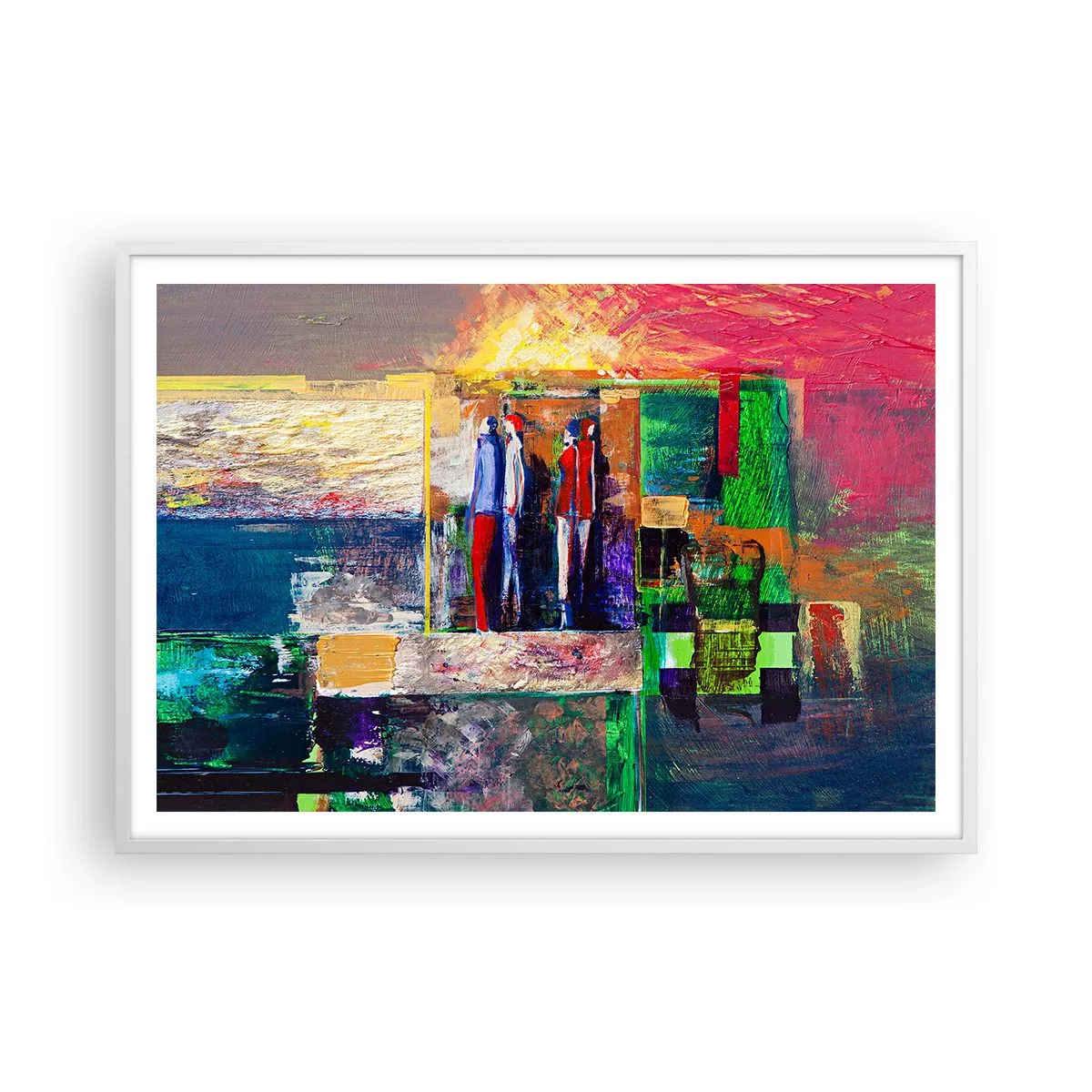 Plakat i hvid ramme - Forhold og følelser - 100x70 cm