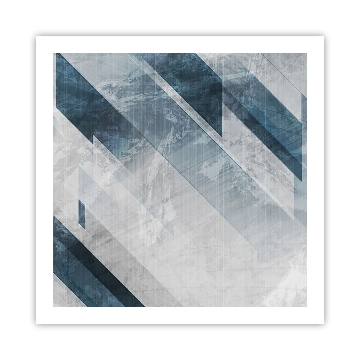 Plakat - Rumlig komposition - bevægelse af gråtoner - 60x60 cm