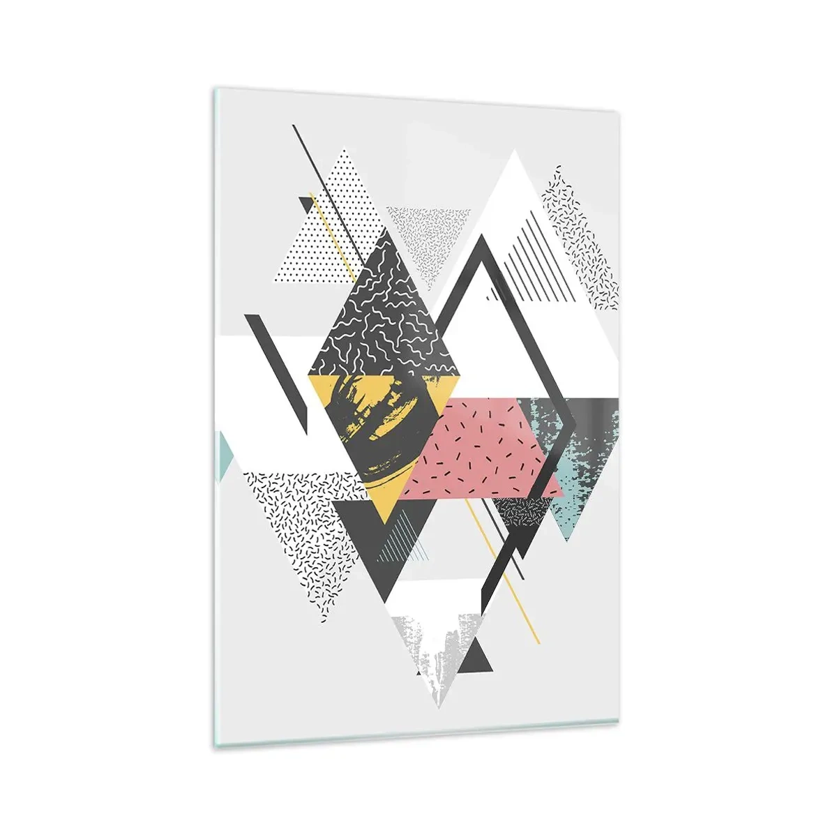 Billede på glas - Variation af trekanter og rhomber - 80x120 cm