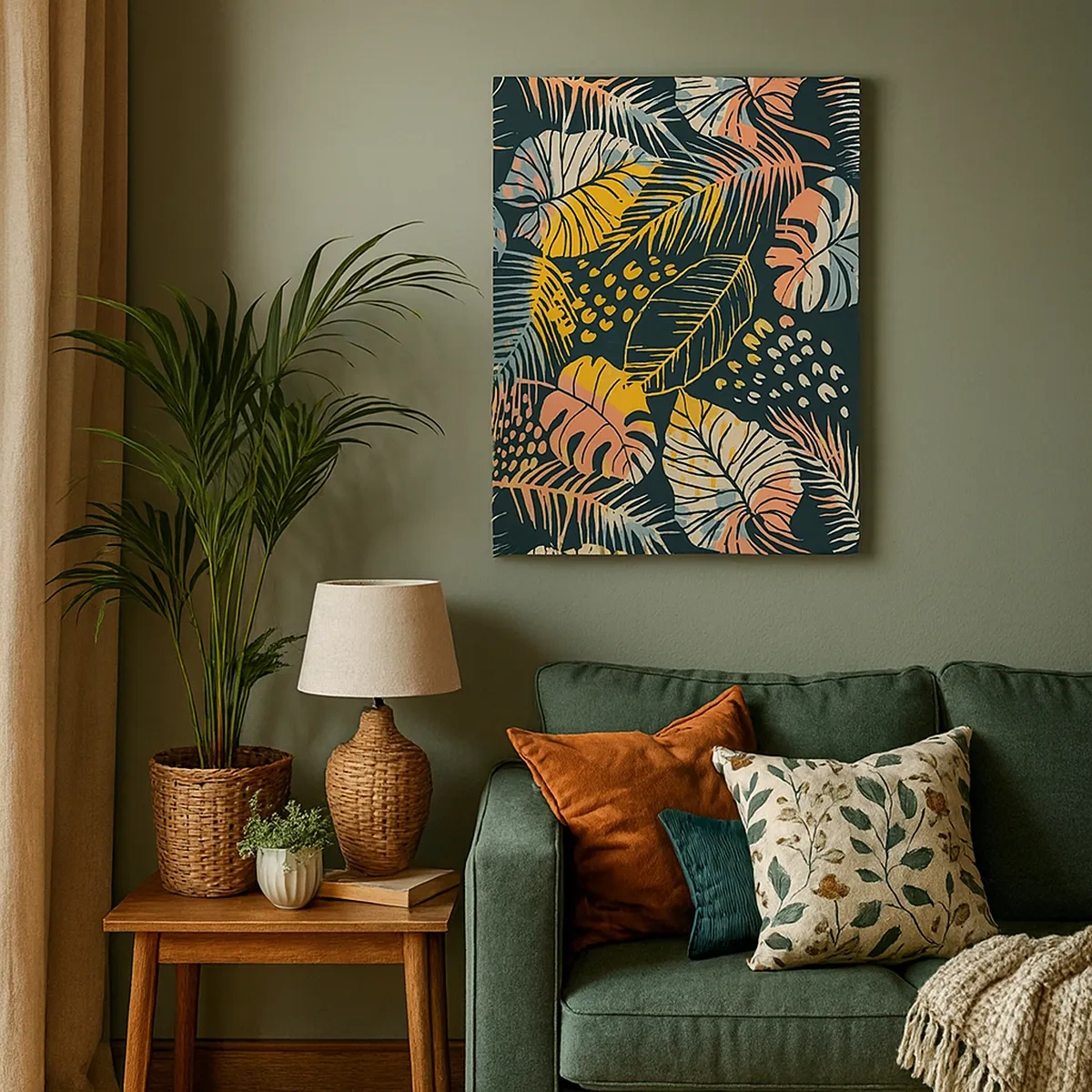 Lærredstryk - Billede på lærred - Løvrig fantasi - 50x70 cm