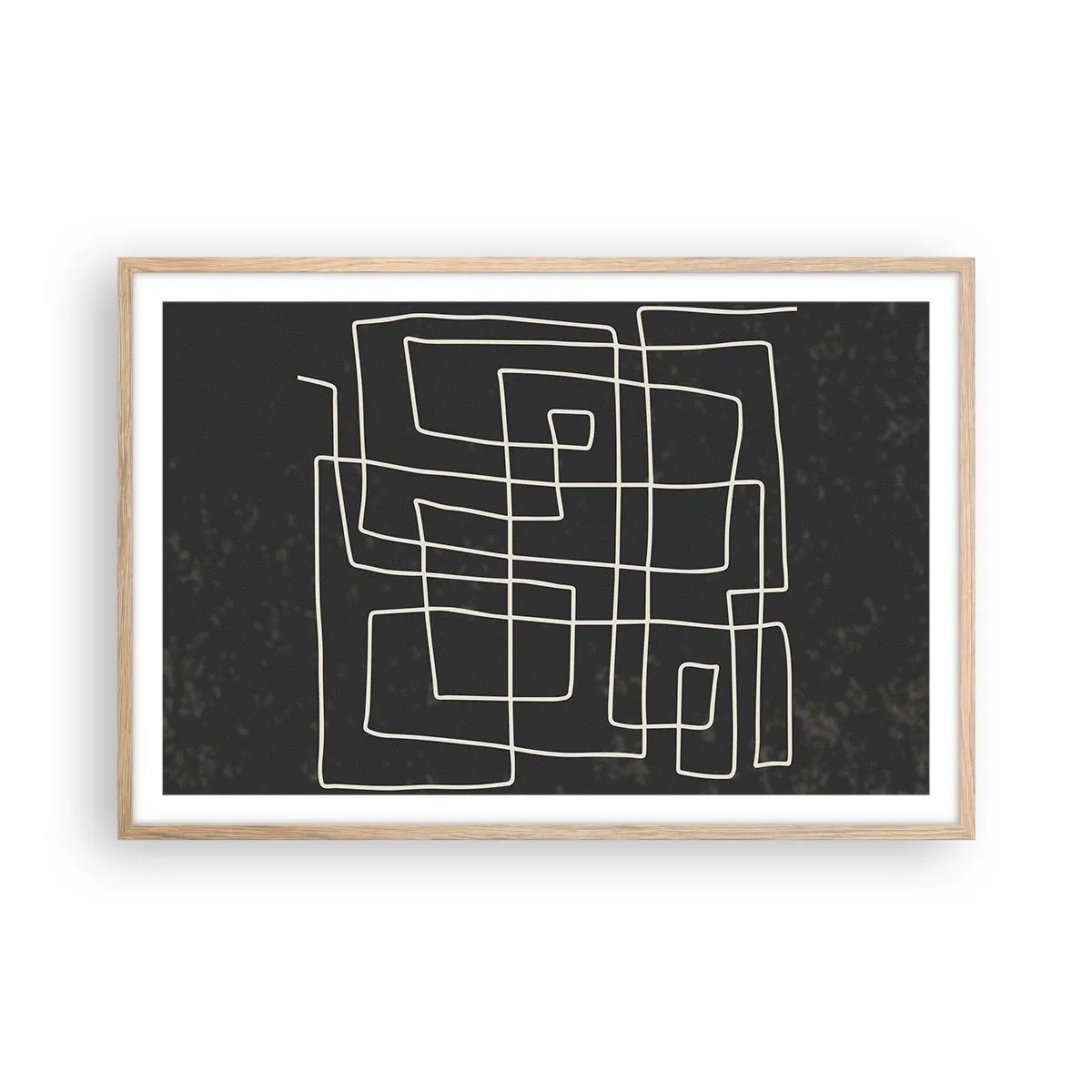 Plakat i ramme af lyst egetræ - Ikke helt så enkel - 91x61 cm