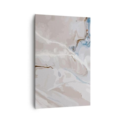 Lærredstryk - Billede på lærred - Blå slynger sig under det hvide - 80x120 cm