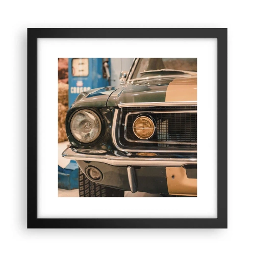 Plakat i sort ramme - Møde med en legende - 30x30 cm
