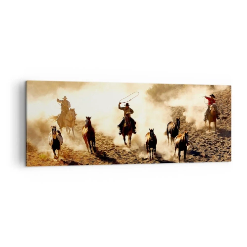 Lærredstryk - Billede på lærred - Et ægte vildt vesten - 140x50 cm