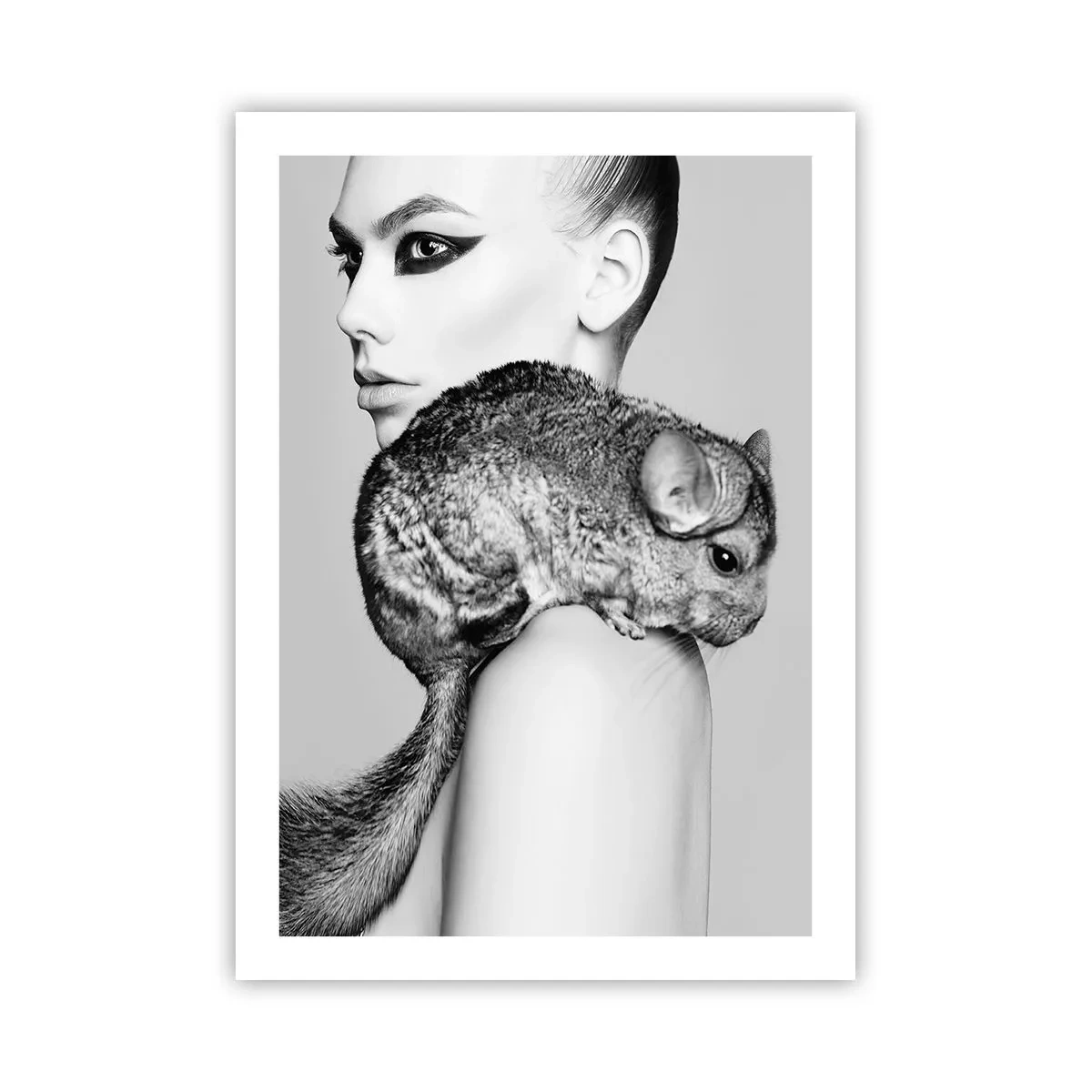 Plakat - Dame med en chinchilla - 50x70 cm