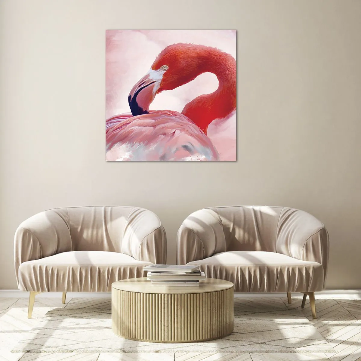 Billede på glas - Fugleskønhed - 40x40 cm