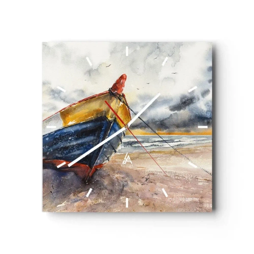 Vægur, Uret - Hvile på stranden - 30x30 cm