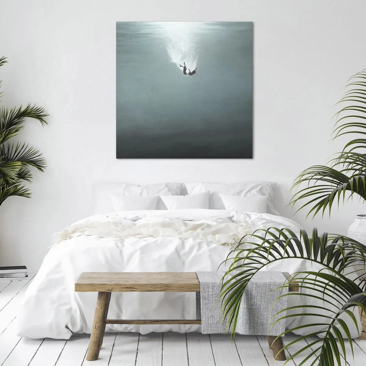 Lærredstryk - Billede på lærred - I havets favntag - 40x40 cm