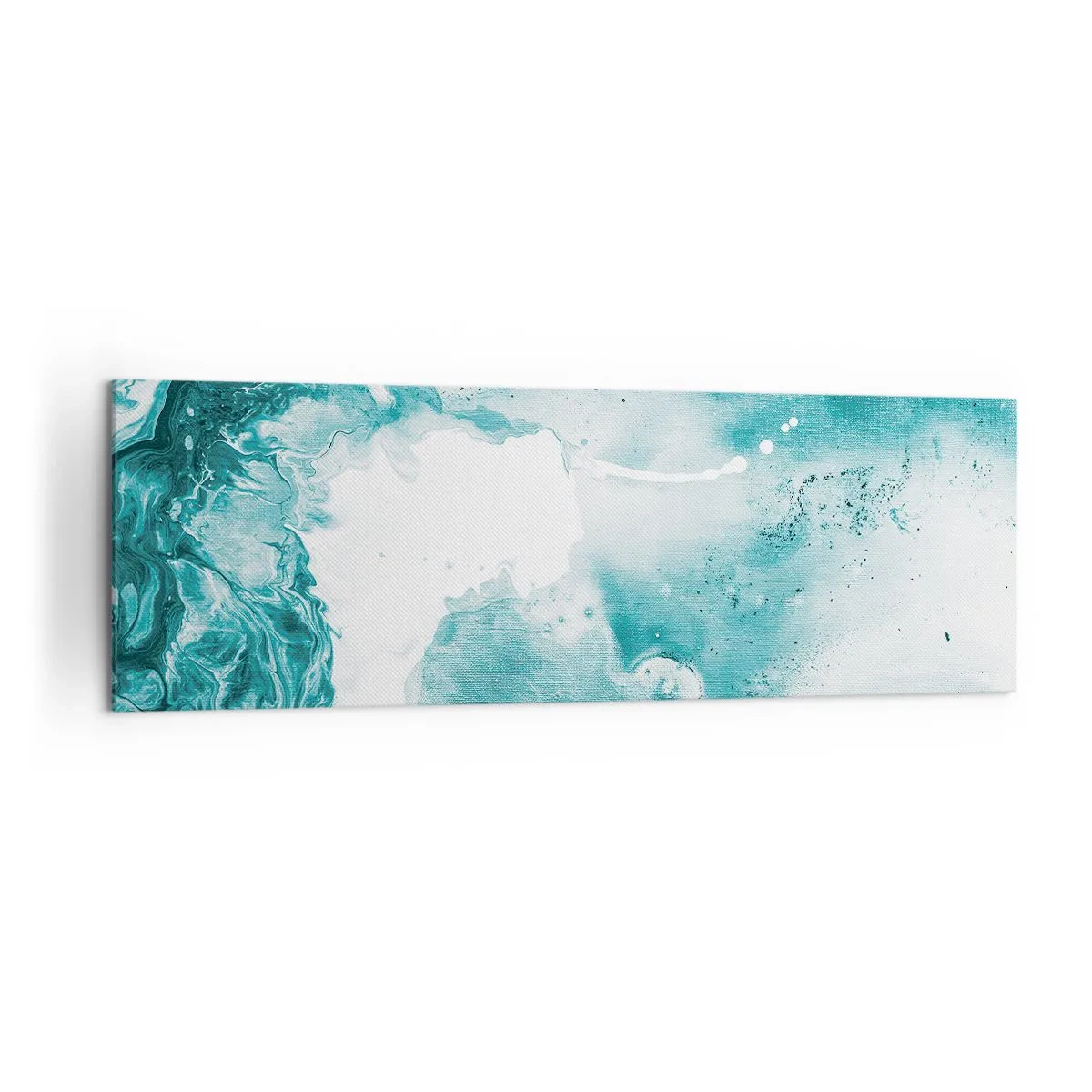 Lærredstryk - Billede på lærred - Blå oversvømmelsesflader - 160x50 cm