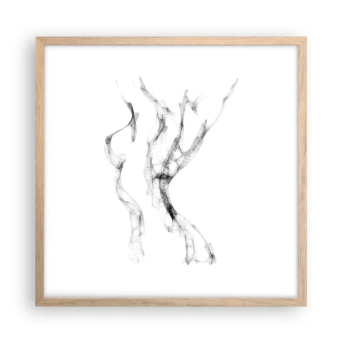 Plakat i ramme af lyst egetræ - Smuk og stærk - 50x50 cm