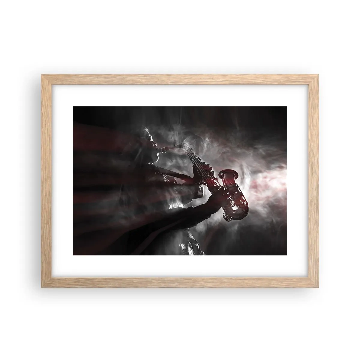 Plakat i ramme af lyst egetræ - I jazzens dampe - 40x30 cm