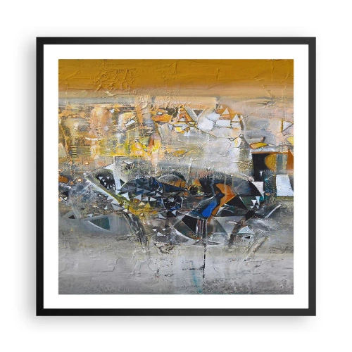 Plakat i sort ramme - Alt vil falde på plads - 60x60 cm