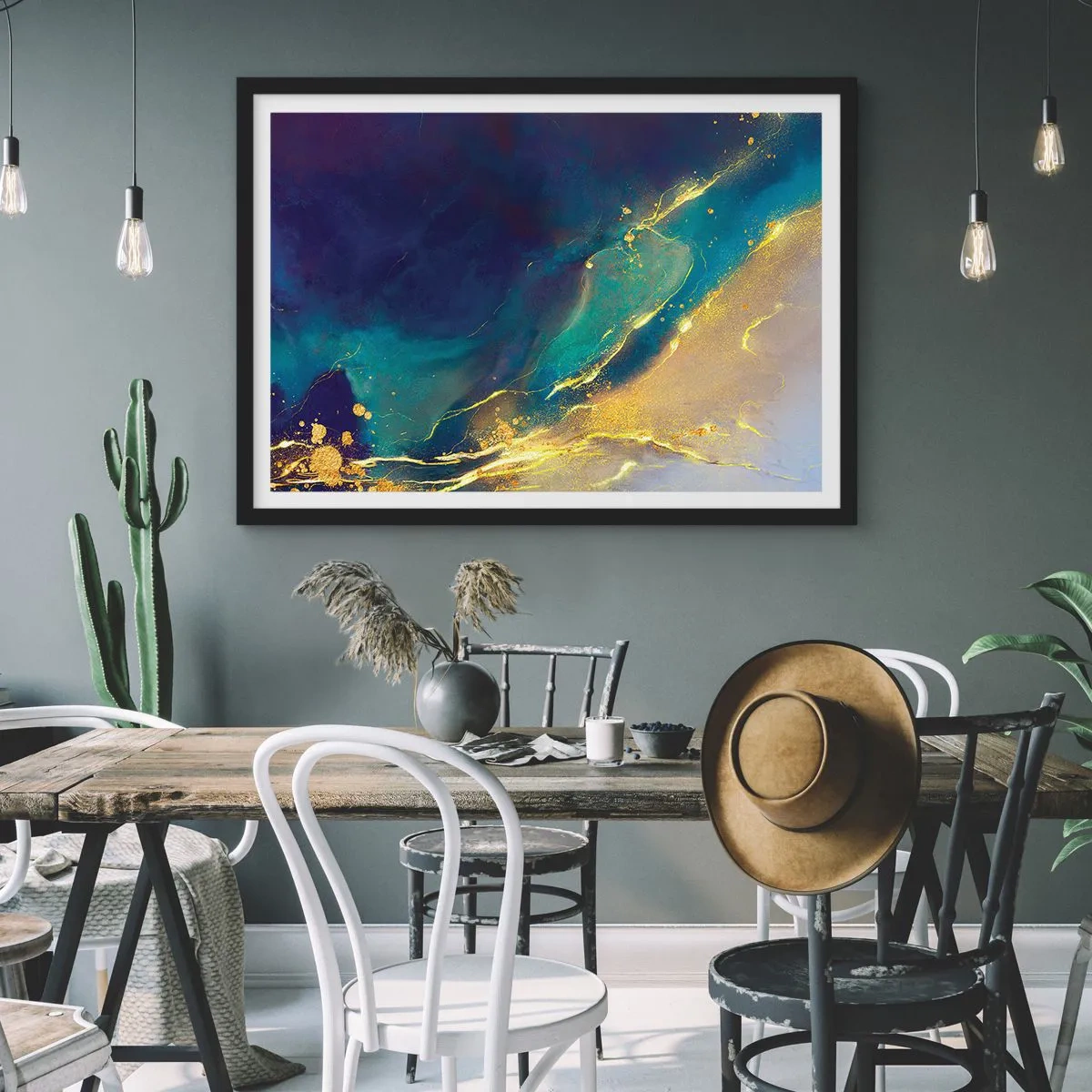 Plakat i sort ramme - Gylden marsk - 40x30 cm