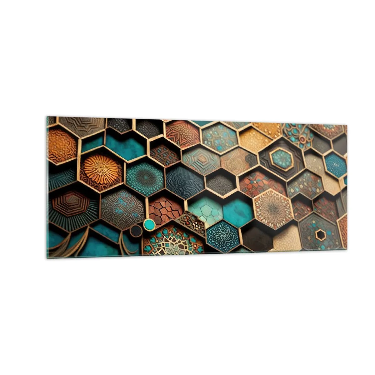 Billede på glas - Arabiske ornamenter - en variation - 100x40 cm