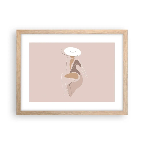 Plakat i ramme af lyst egetræ - En dame, der skal være - 40x30 cm