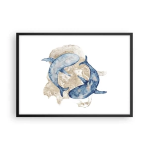 Plakat i sort ramme - Venskab eller kærlighed? - 70x50 cm