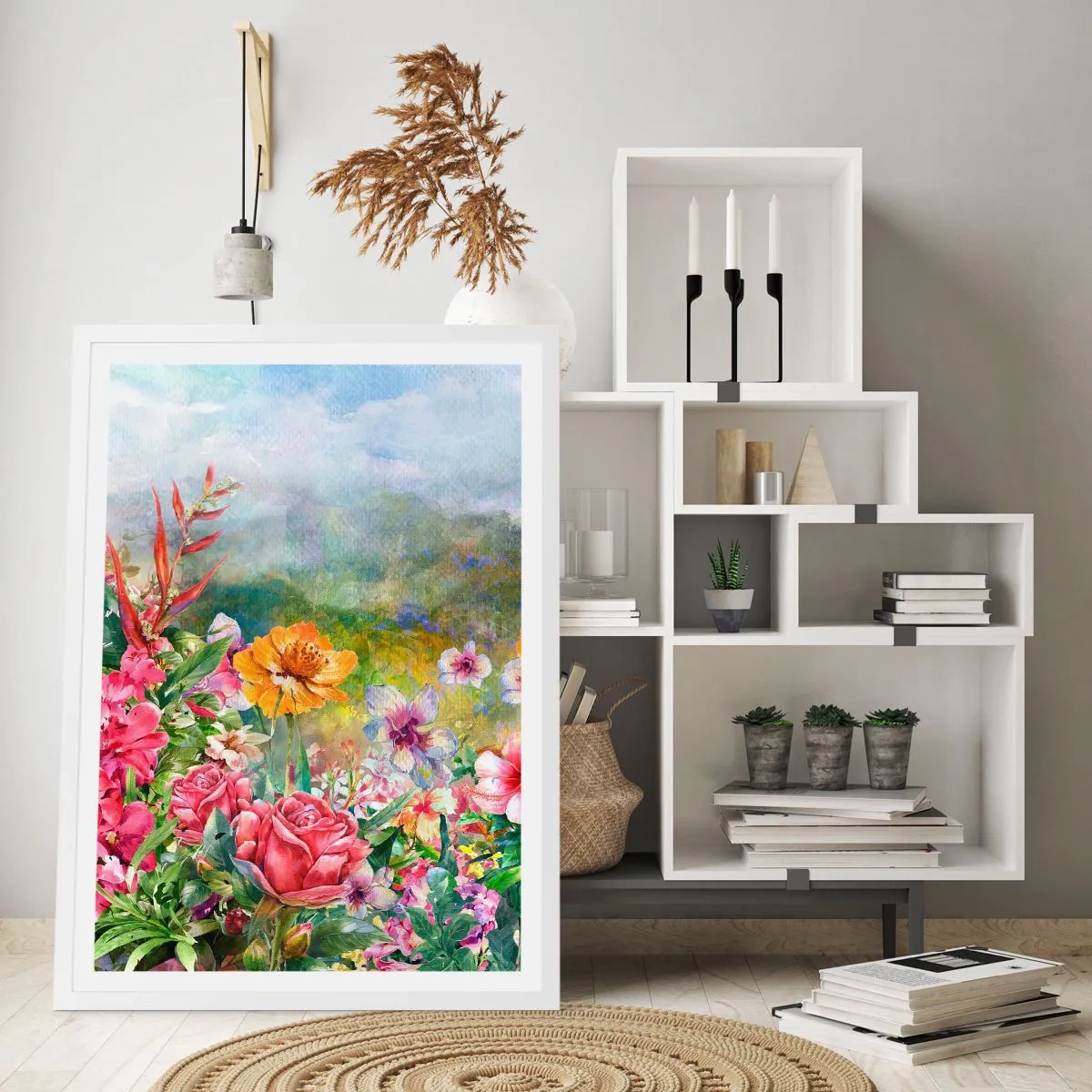 Plakat i hvid ramme - En have, der er gået amok - 50x70 cm