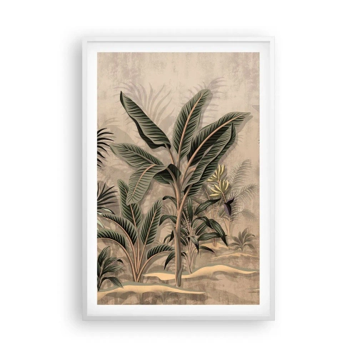 Plakat i hvid ramme - Gravering i kolonistil - 61x91 cm