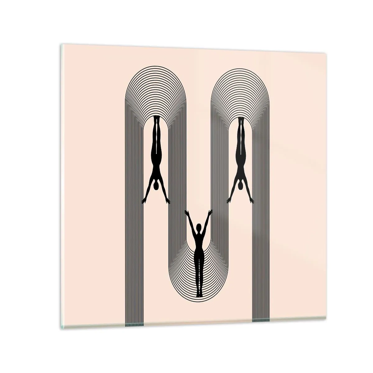 Billede på glas - På hovedet nedad - 40x40 cm