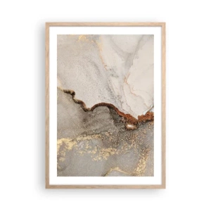 Plakat i ramme af lyst egetræ - På farvegrænsen - 50x70 cm