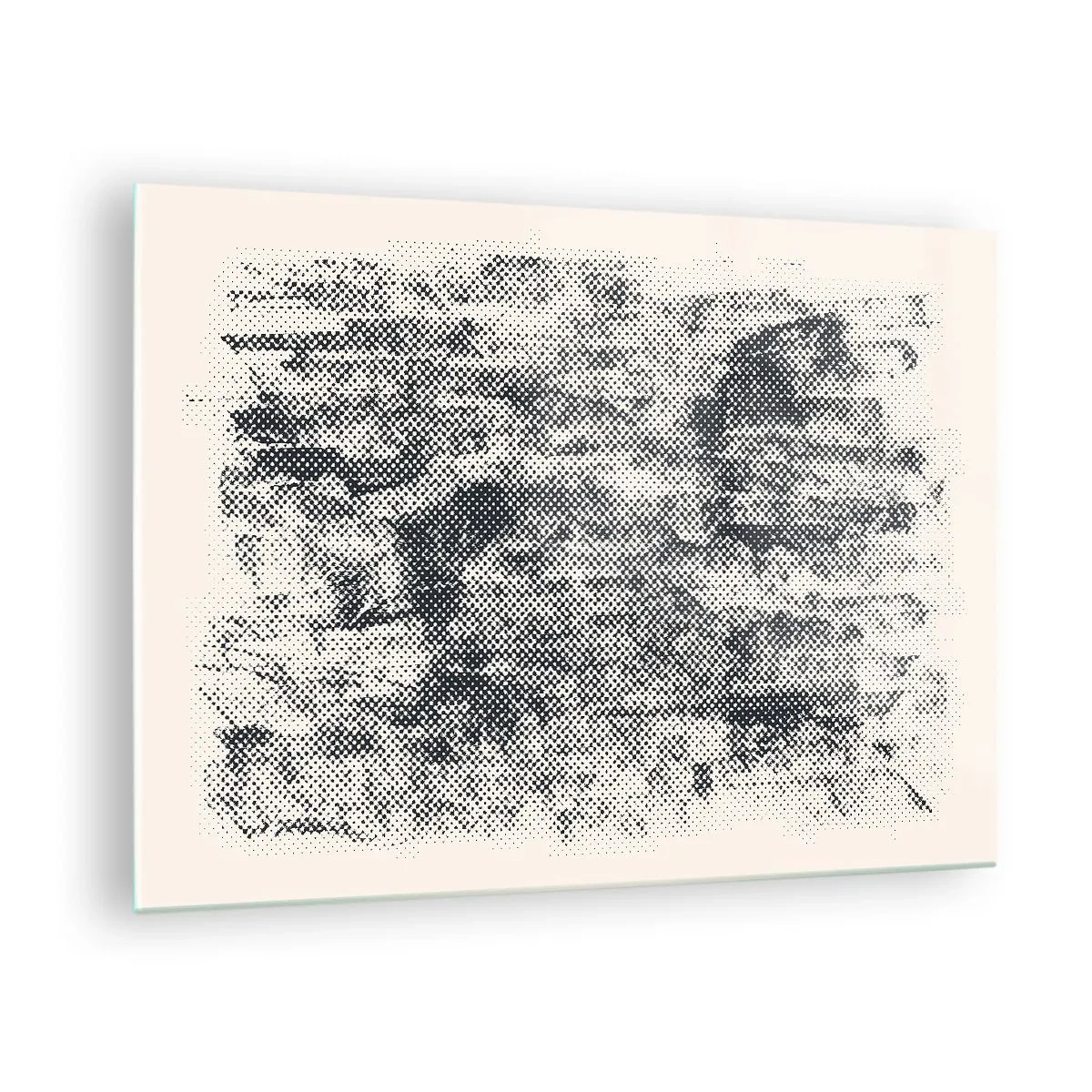 Billede på glas - Sort-hvid abstraktion med en sløringseffekt - 70x50cm - Tågeagtig sammensætning - Moderne vægdekoration til stue og soveværelse ARTTOR