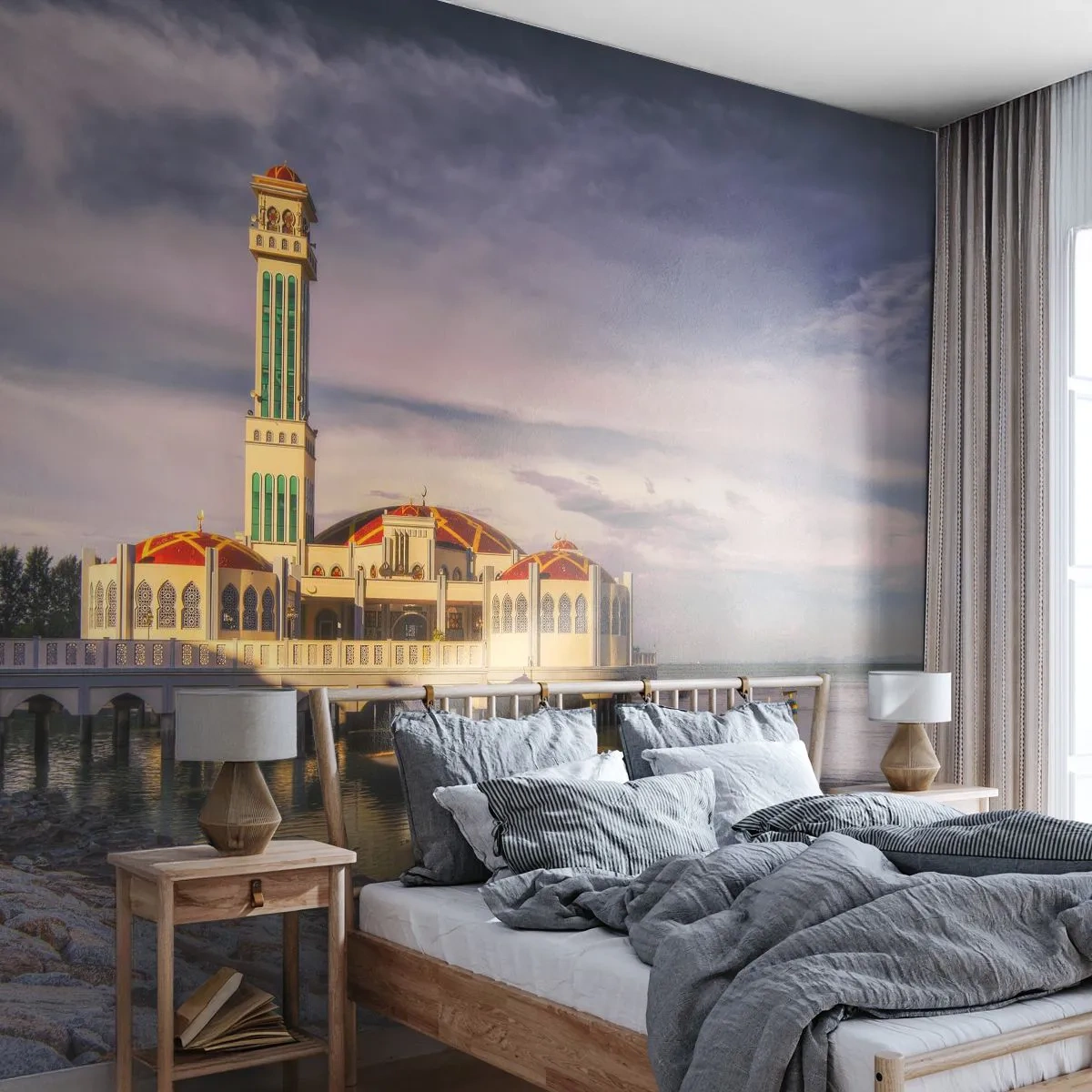 Fototapet Selvklæbende Deluxe Sticker - Naturens tempel - Arkitektur, Malaysia, Landskab - 350x256 cm