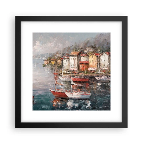 Plakat i sort ramme - Romantisk paradis - 30x30 cm