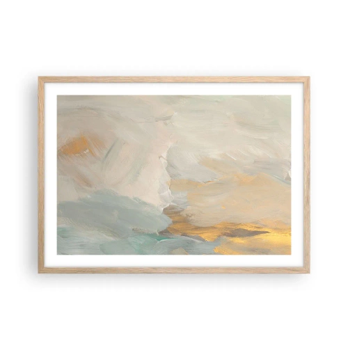 Plakat i ramme af lyst egetræ - Abstraktion - blidhedens land - 70x50 cm