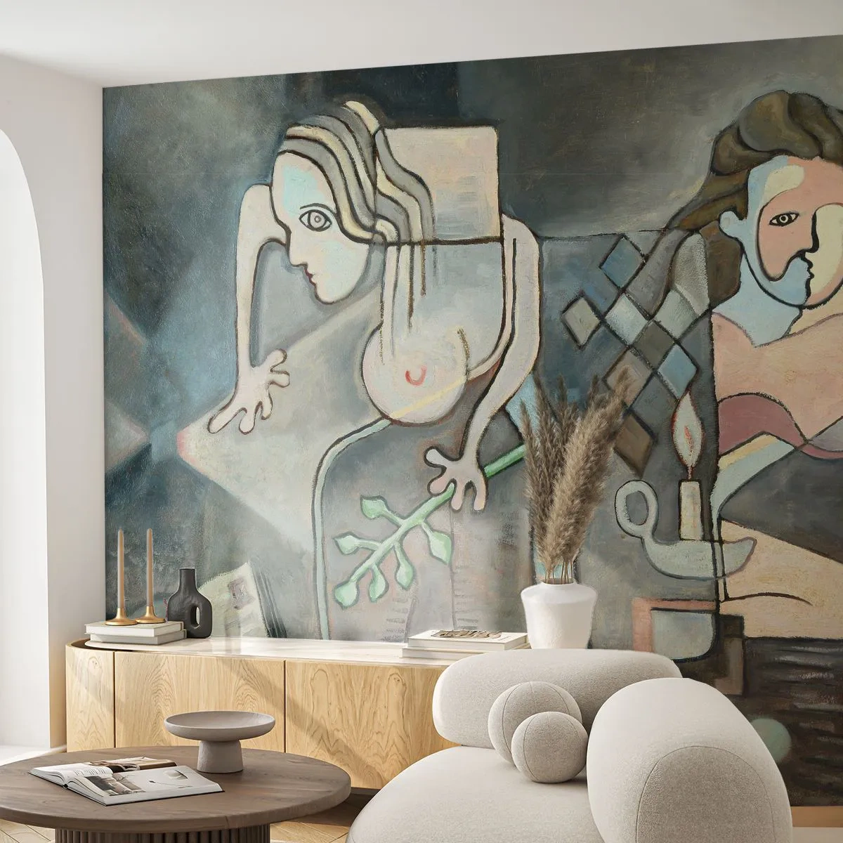 Fototapet på mål Premium Canvas - En mosaik af ånd og materie - Abstraktion, Kubisme, Mennesker