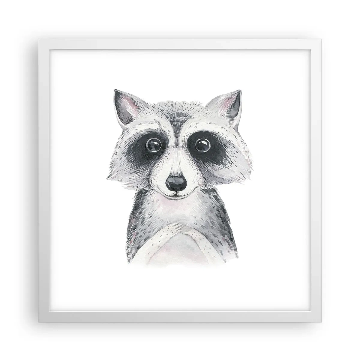 Plakat i hvid ramme - Et øjeblik til at trække på skuldrene - 40x40 cm