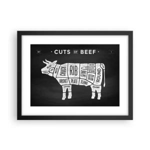 Plakat i sort ramme - Slagterens grundbog - 40x30 cm
